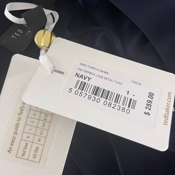 Ted Baker Torriya Ruffle Tunic Dress. Navy - Picture 5 of 6